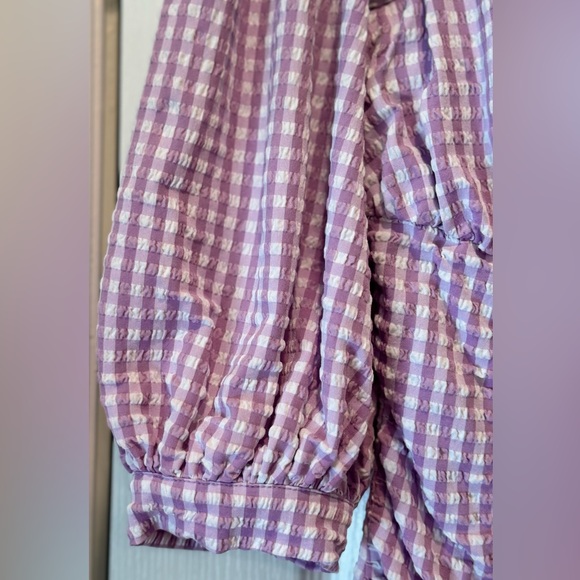 Zara Blogger Fave Purple Gingham Mini Dress Size Medium - Picture 3 of 5